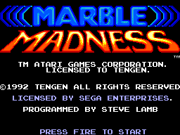 Marble Madness (Europe) Title Screen
